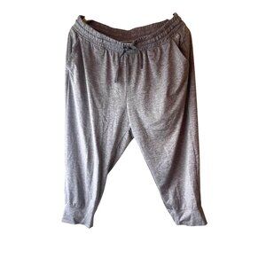 DSG Women's Gray Jogger Capris Size L Drawstring Pockets Used READ